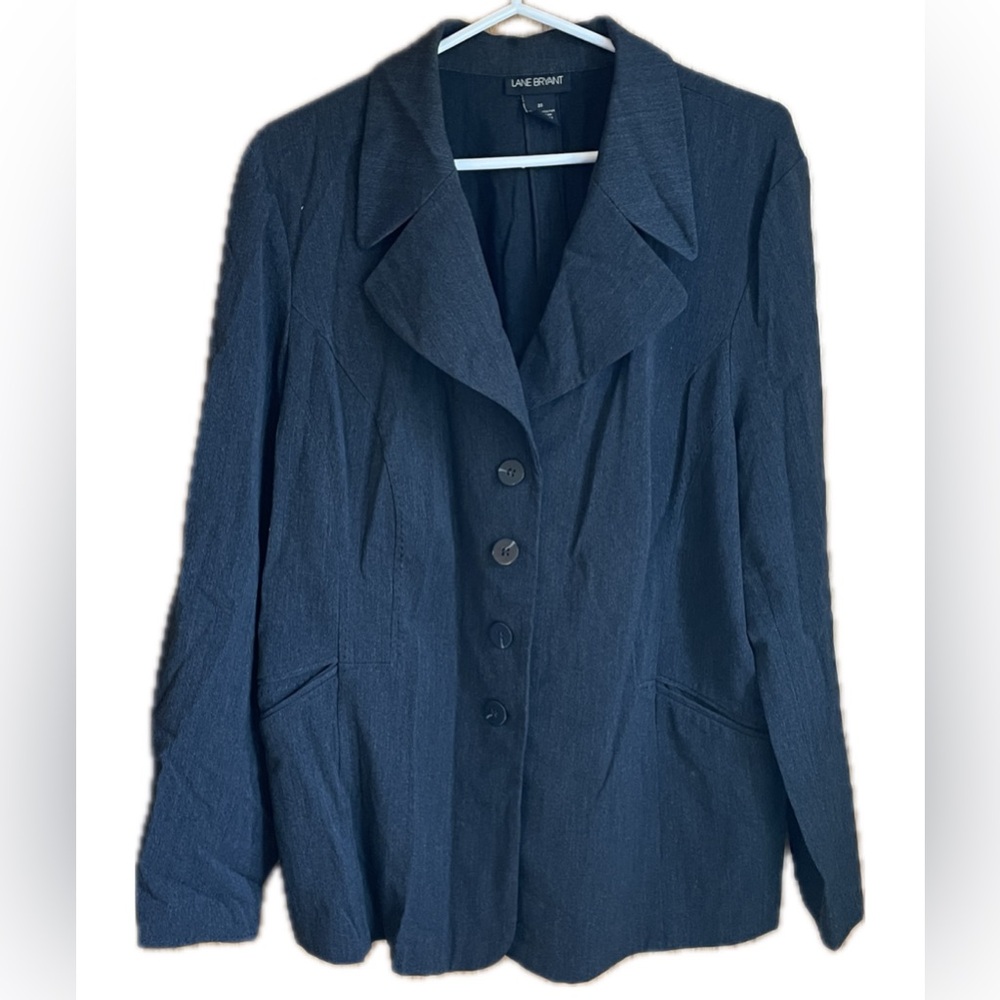 Lane Bryant gray blazer, size 20, accents of buttons and top stitching